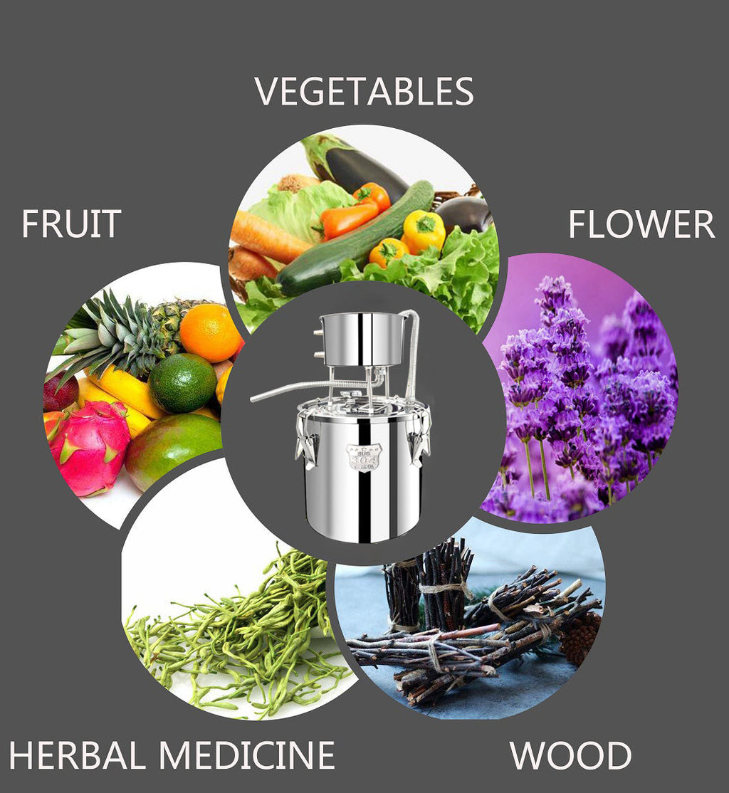 Portable pure copper decomposition for household use distillation with essential oil separator