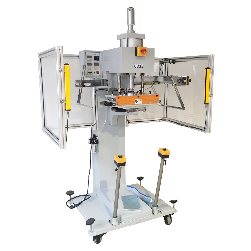 Shopping bag hot foil stamping machine for Italy, plastic bucket printing machine, plastic crate hot stamping machine