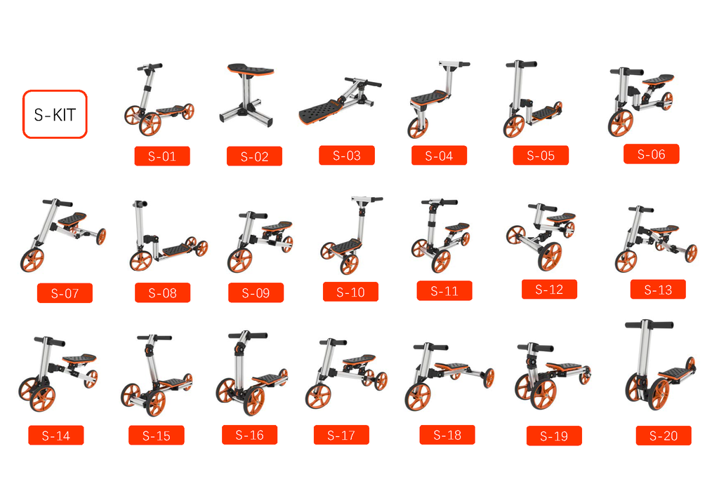 20 in 1 Kids Balance Bike No Pedals Toys for 1 to 4 Year Old Engineering Building Kit Kids Sit/Stand Scooter (Not Electric)