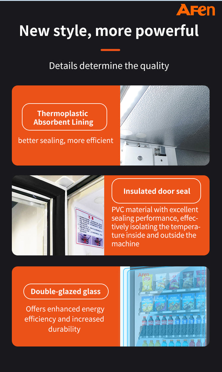 Snack & Drink Combo Vending Machine Refrigerated Large 60 Slots Commercial Vending Machine Durable Cashless Beverage Vending Machine for Business, Caster Design, Bill Acceptor