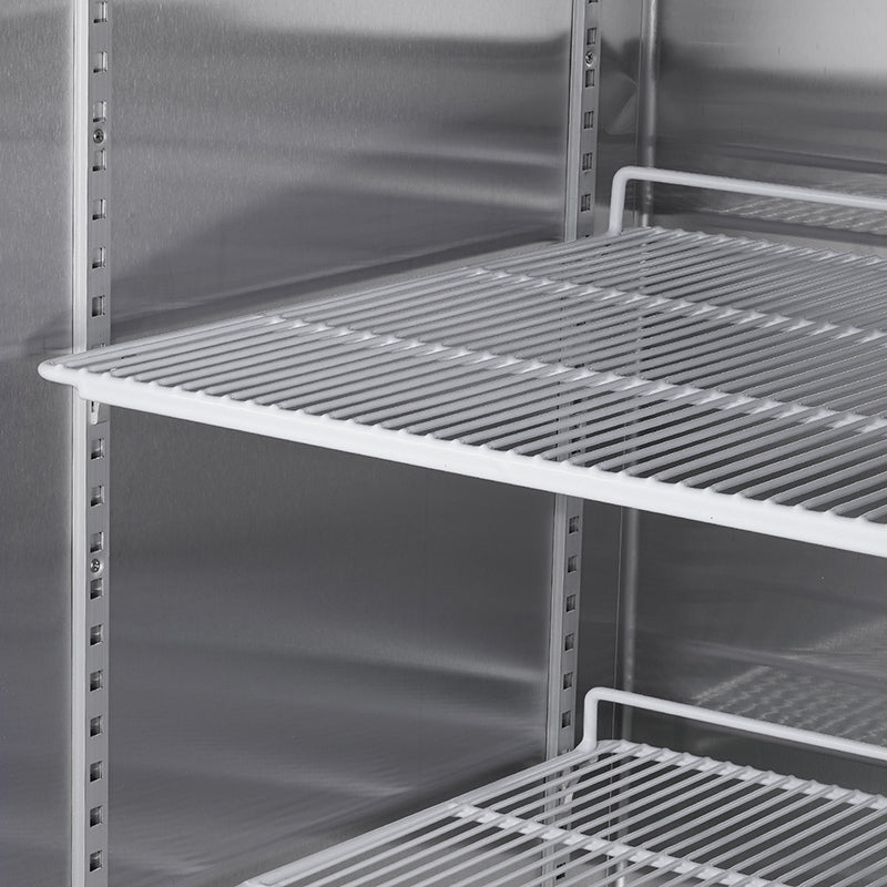 Commercial Refrigerator 2 Section 2 Glass Door Stainless Steel Display Refrigerator 42.2 Cu.ft. Reach-in Merchandising Refrigerator