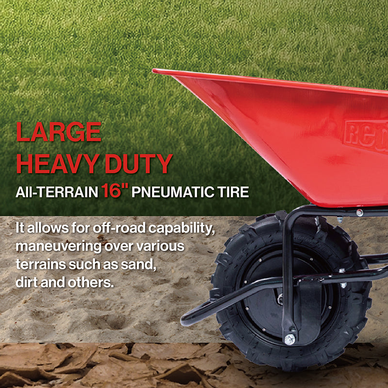Electric wheelbarrow Electric 24v 500w Brushless Motor System, 78L garden cart