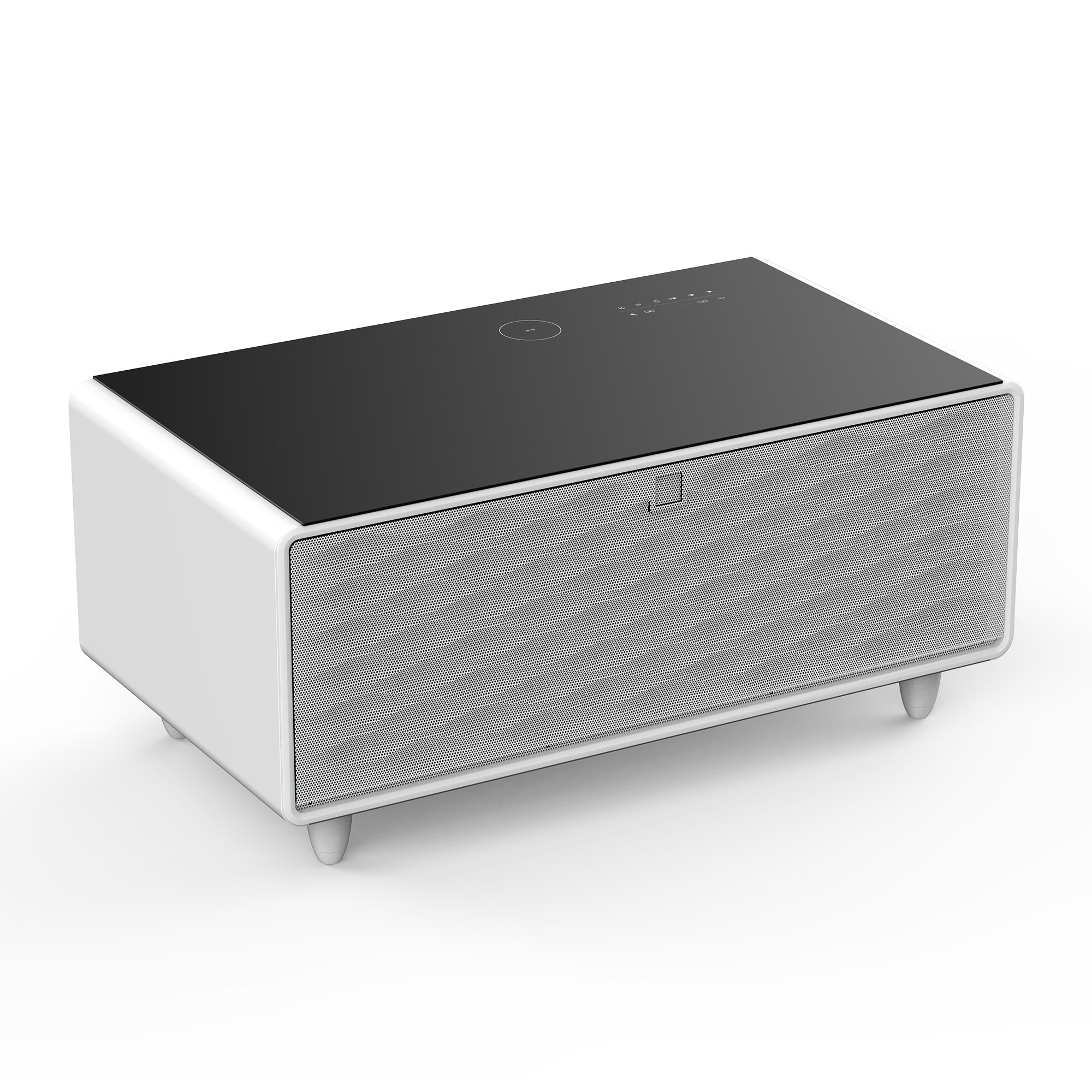 Modern Smart Coffee Table with Built-in Fridge Touch Control Panel