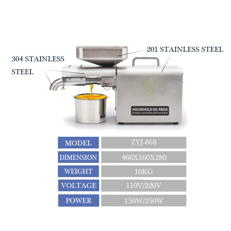 Home use mini palm sunflower olive coconut oil press machine screw household - CECLE Machine