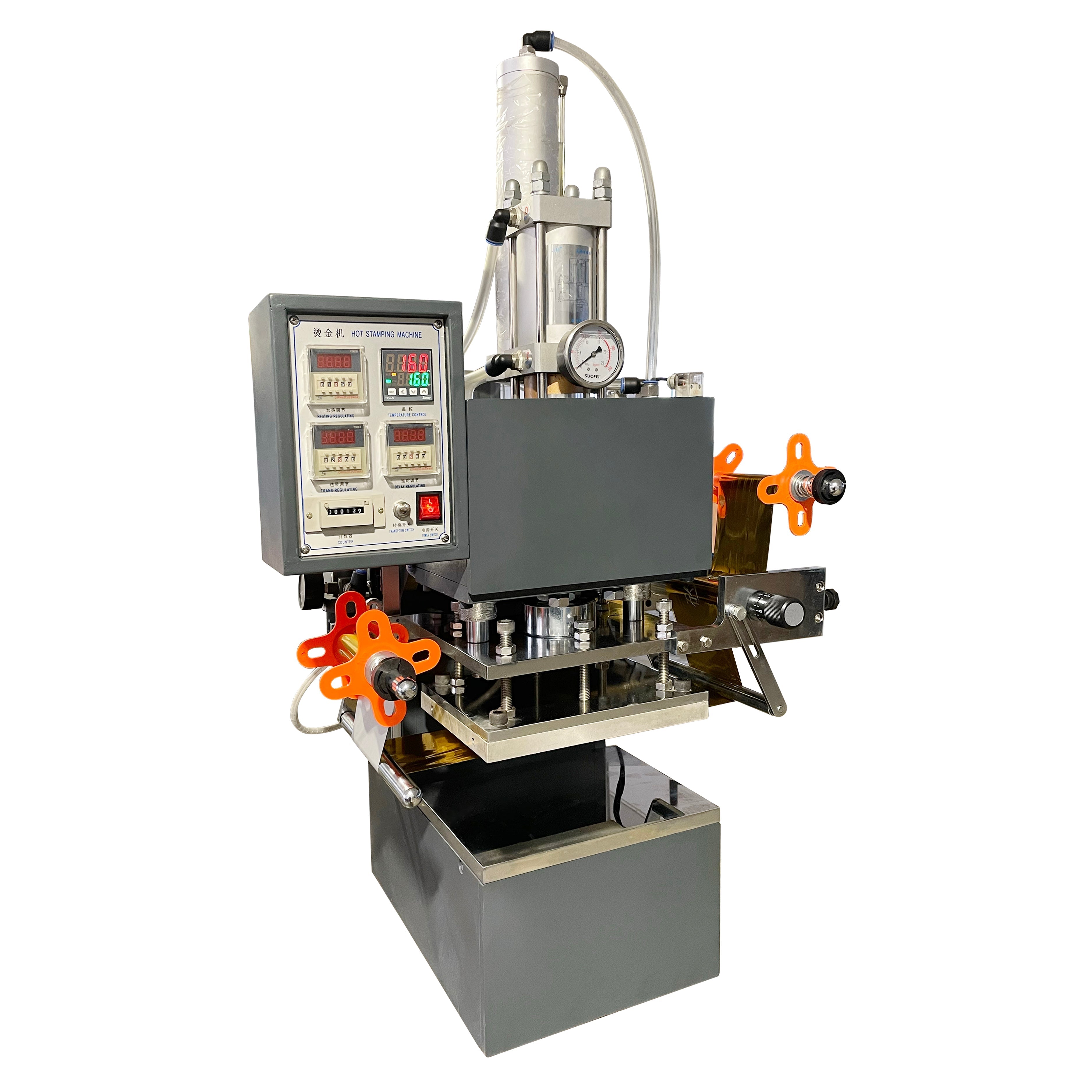 Hot foil stamping machine, desktop bronzing machine for plastic/paper/leather, tabletop weeding invitation printing machine