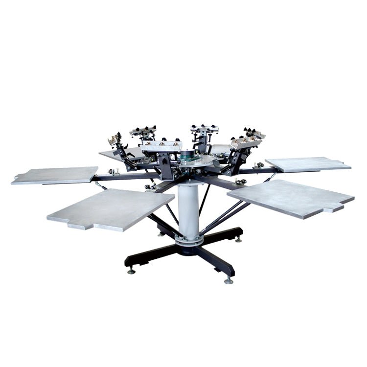 Manual Screen Printer Flat Garment 4/6/8 Color 4/6/8 Station Screen Printing Equipment,T-shirt Screen Printing Machine