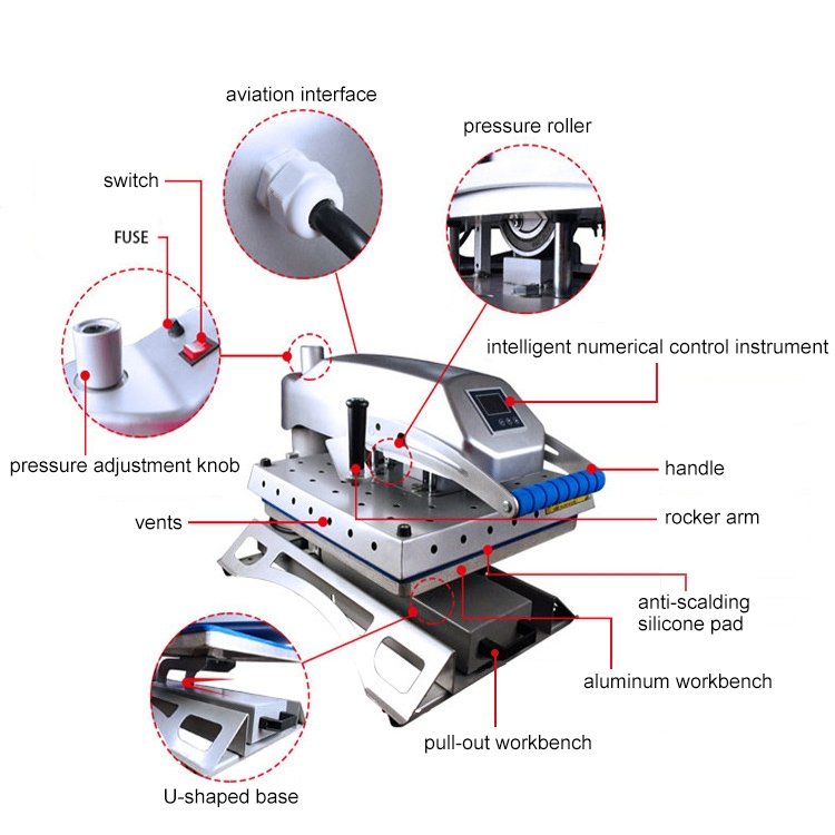 T-shirt Heat Press 40*50cm Heat Press Machine,360° Rotating Heating Plate Heat Press Machine For Clothes - CECLE Machine