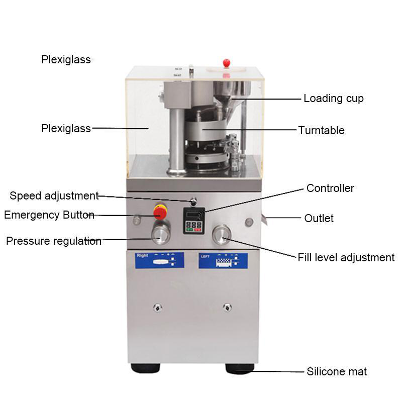 China ZP9 Rotary Tablet Press Machine Candy Tableting Machine For Laboratory And Pharmaceutical